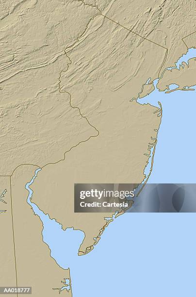 relief map of new jersey - delaware bay 幅插畫檔、美工圖案、卡通及圖標