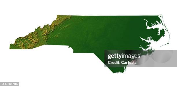 ilustraciones, imágenes clip art, dibujos animados e iconos de stock de map of north carolina - mapa en relieve