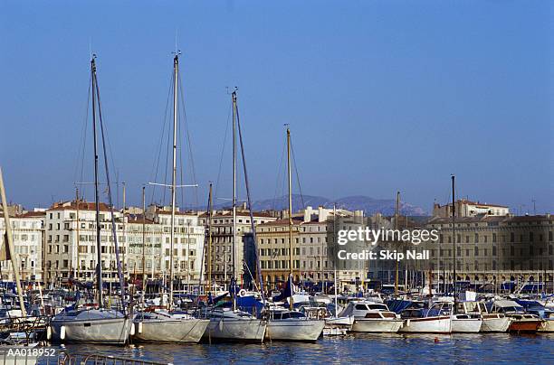 boats in marseille harbor - marseille port stock pictures, royalty-free photos & images