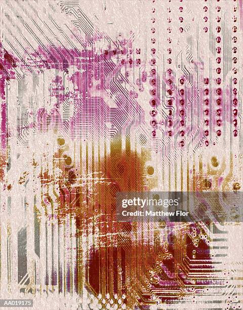 detail of a circuit board - flor stock-grafiken, -clipart, -cartoons und -symbole