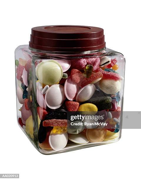 jar of candy - candy jar stock pictures, royalty-free photos & images