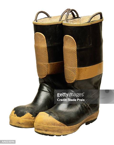 firefighter's boots - firefighter boot stock pictures, royalty-free photos & images
