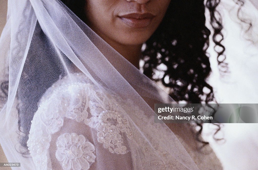 Close-up of a Pensive Bride