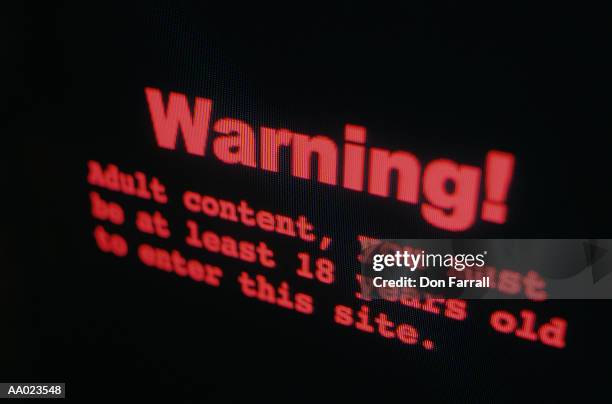 warning message on a computer screen - porr bildbanksfoton och bilder