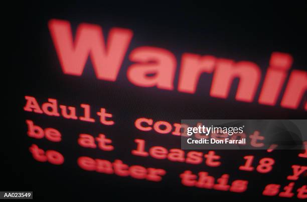 warning message on a computer screen - computer message stock pictures, royalty-free photos & images