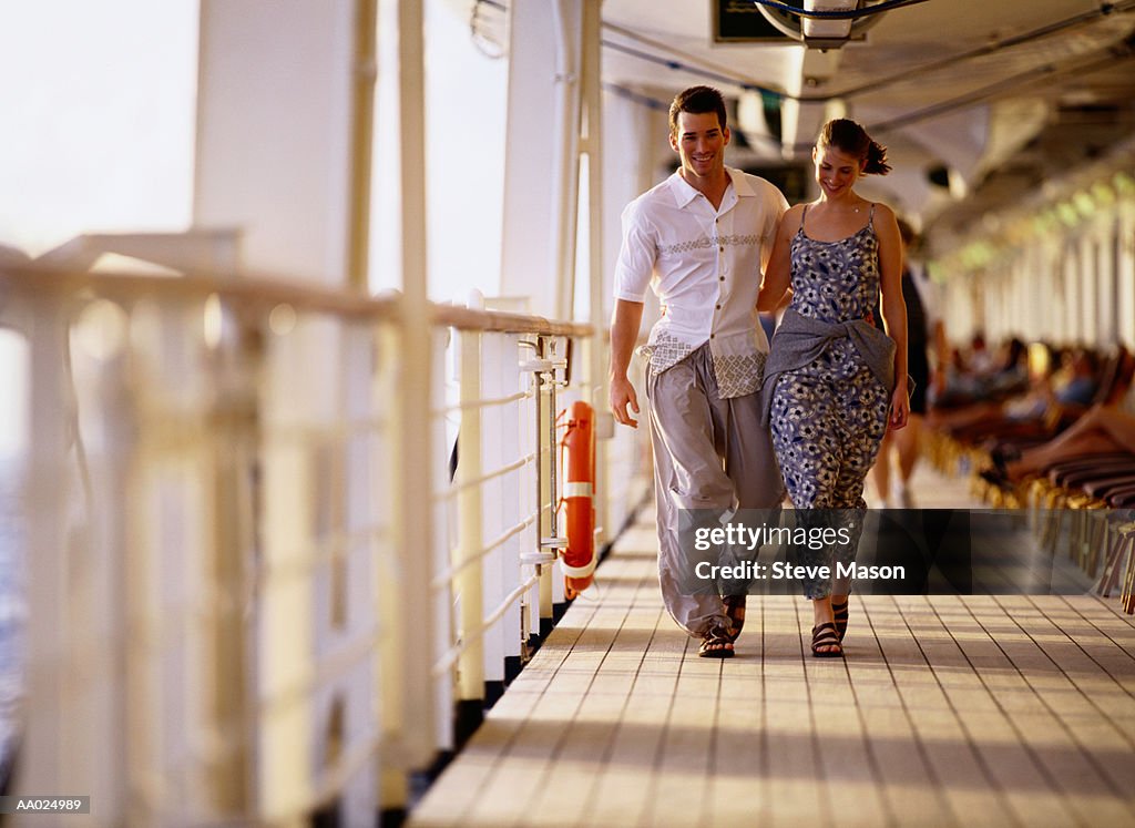 Young Couple Arm in Arm on a Cruise Ship