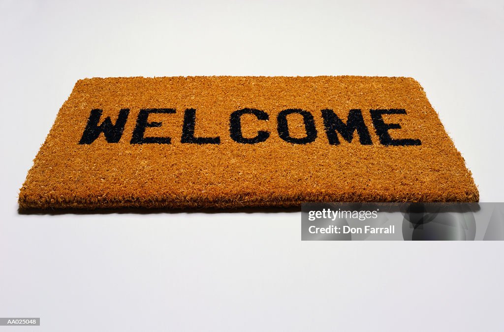 Doormat with Word Welcome