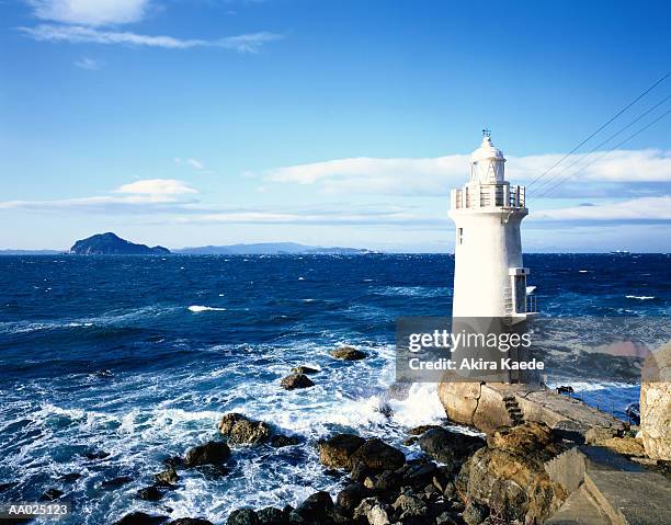 japan, aichi prefecture, atsumi, cape irako lighthouse - atsumi stockfoto's en -beelden