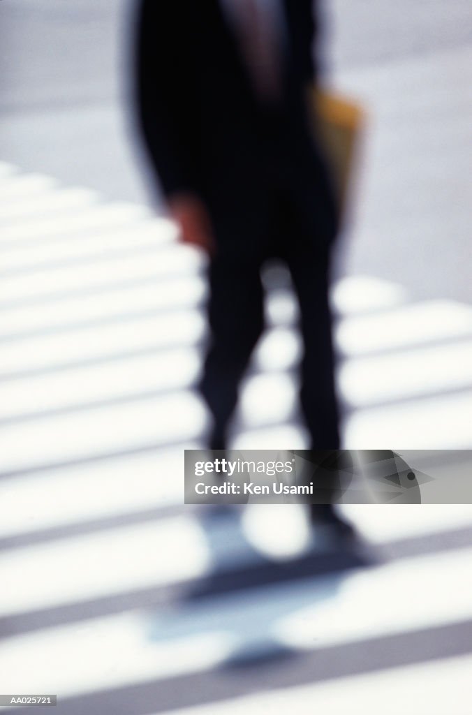 Businessman Crossing the Street, Blurred