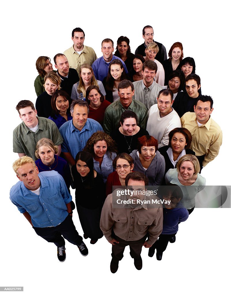 Crowd of People Looking up