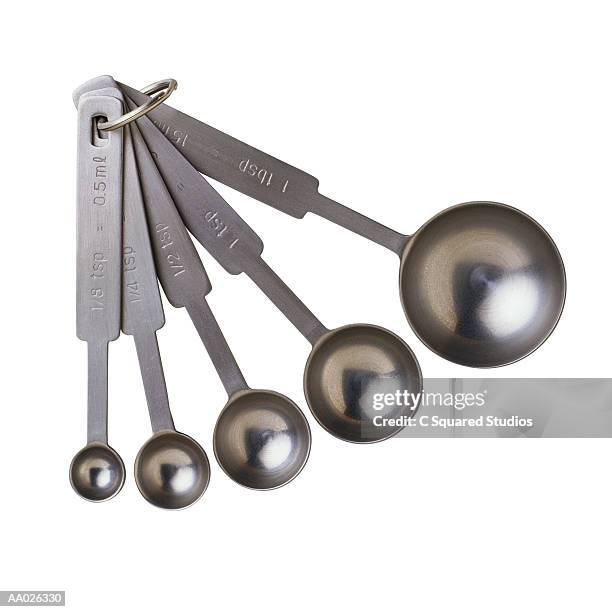 metal measuring spoons - measuring spoon stock pictures, royalty-free photos & images