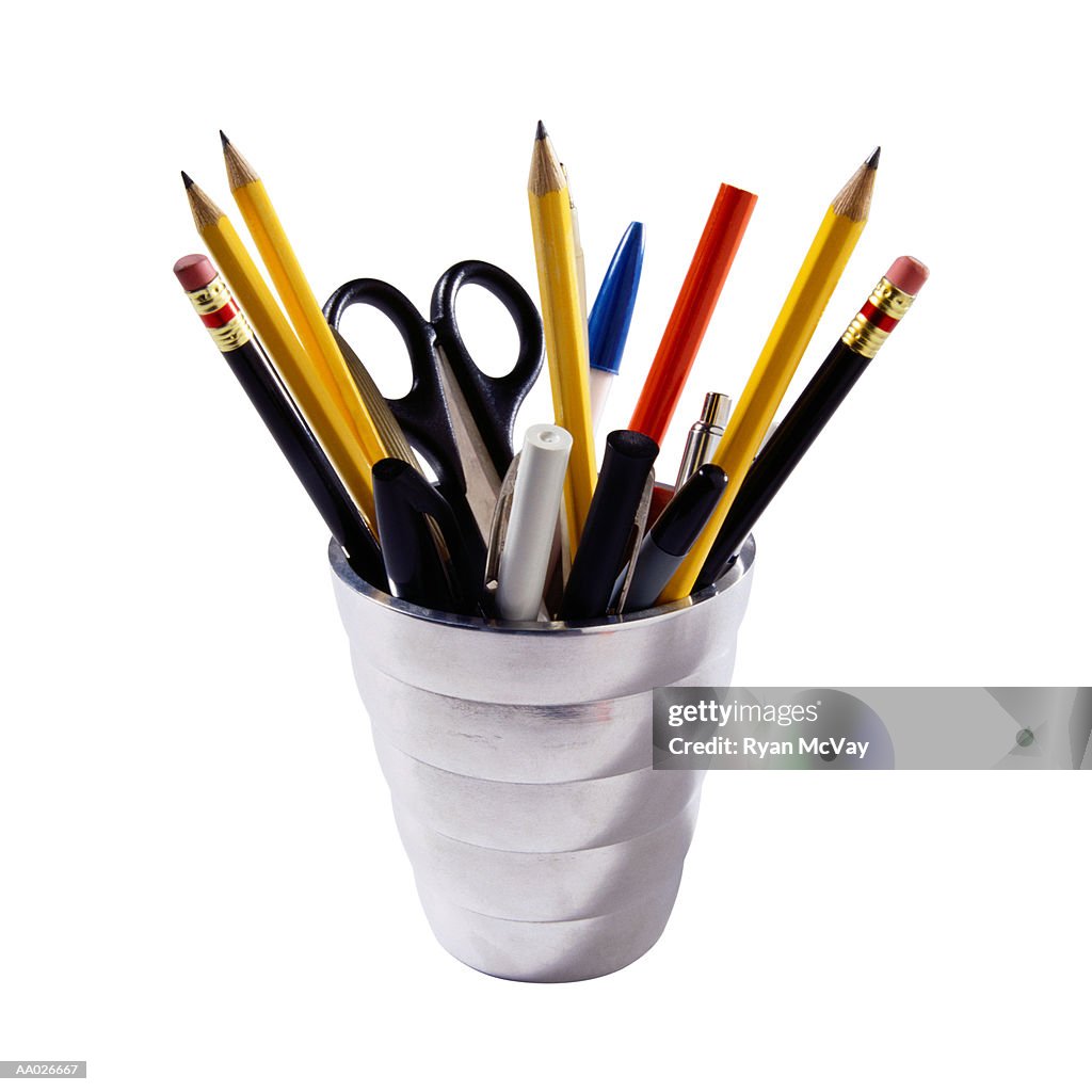 A Cup of Pencils and Pens