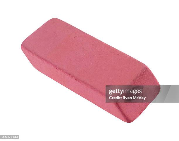 pencil eraser - eraser on white stock pictures, royalty-free photos & images