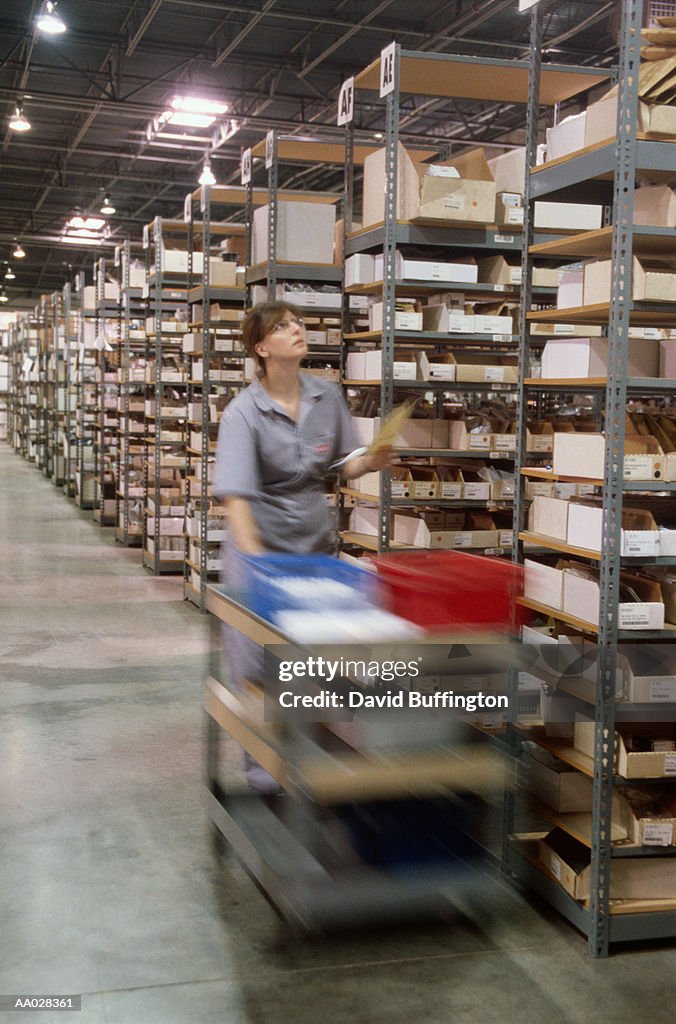 Woman Working in a Distribution Warehouse