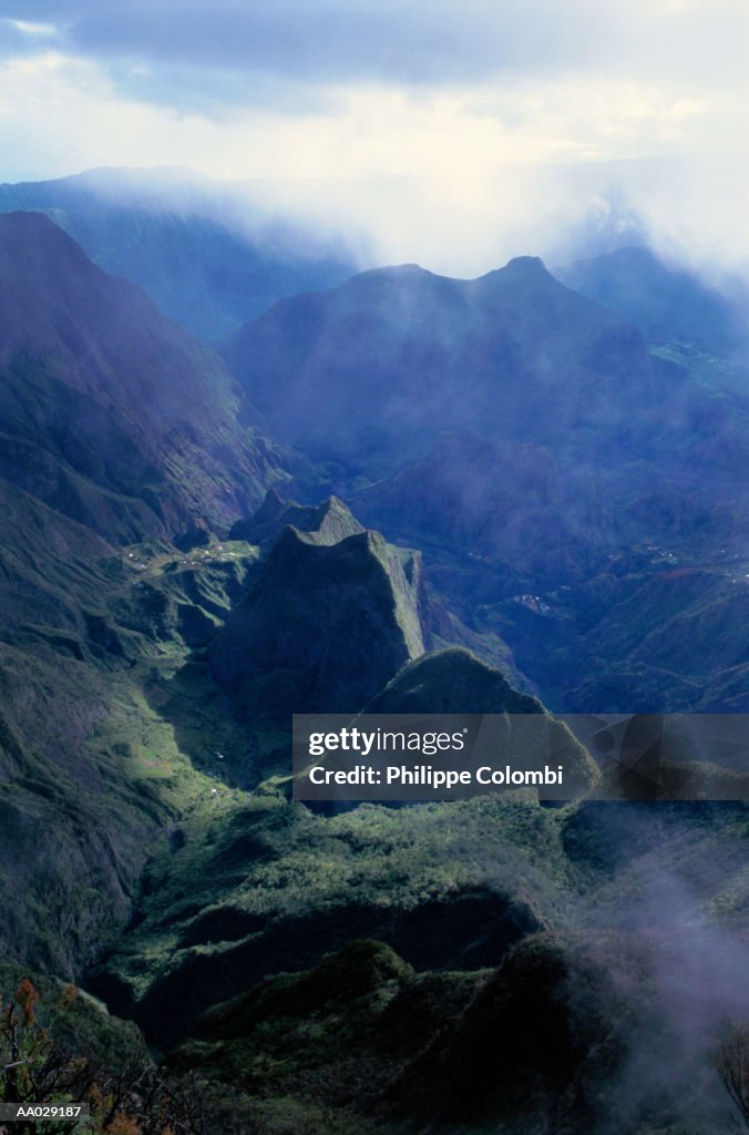 Mountain Volcano Cirque on Reunion Island