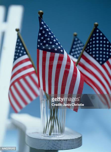 american flags - adirondack chair closeup stock pictures, royalty-free photos & images