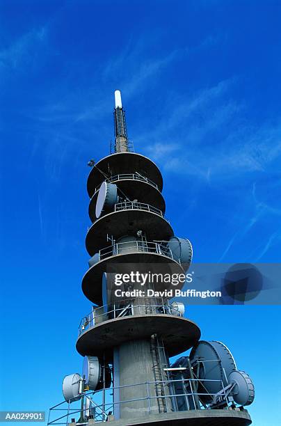 communication tower, bergen, norway - hordaland county stock pictures, royalty-free photos & images