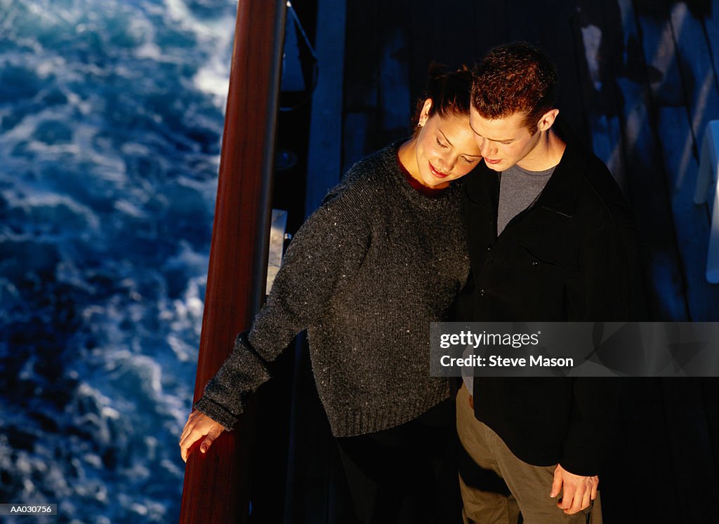 Young Couple on a Cruise Ship Deck