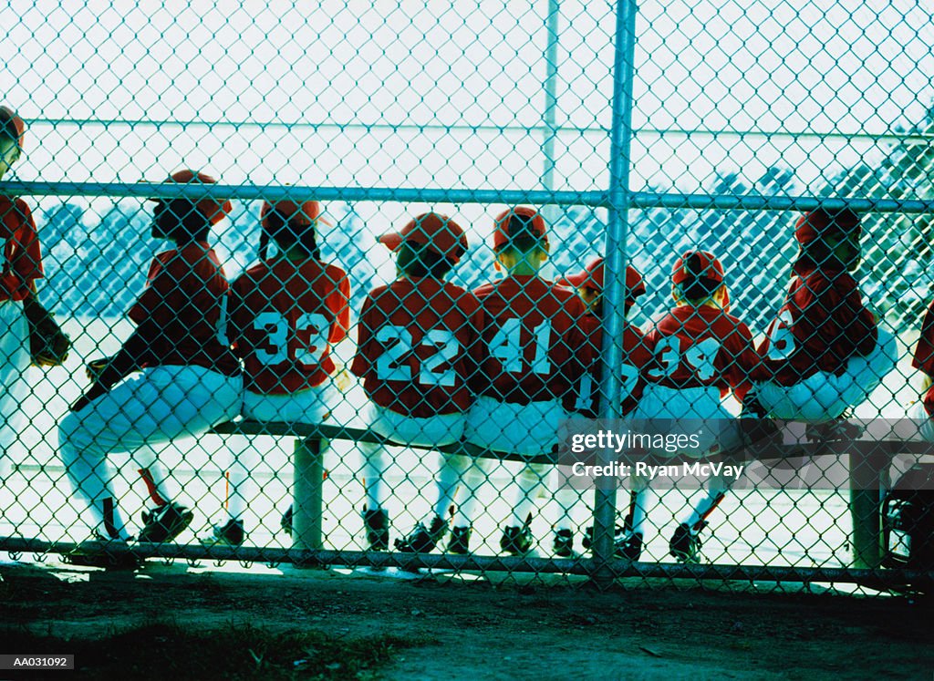 Little League Team in Dugout