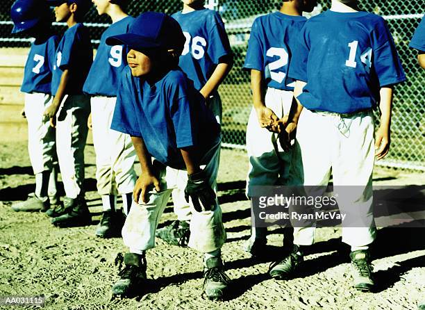 little league team - baseball strip stock pictures, royalty-free photos & images
