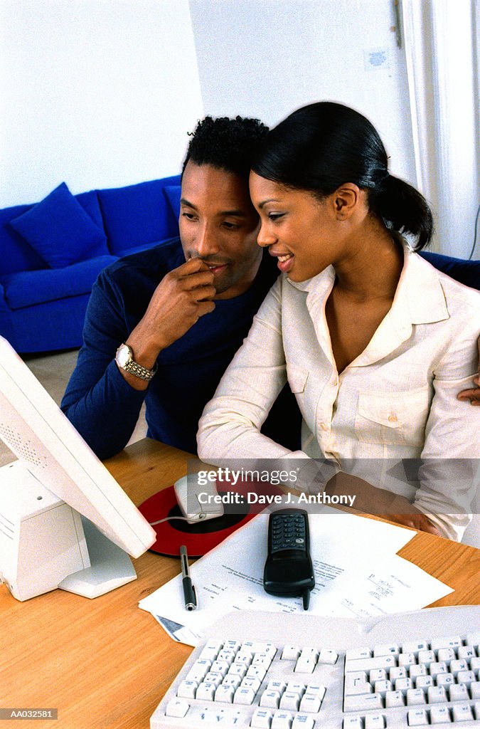 Couple Using a Computer