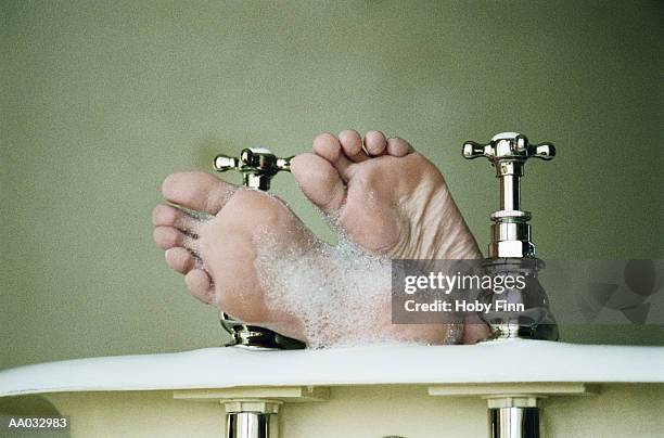 woman in bath, low section, close-up of feet - sole of foot stock pictures, royalty-free photos & images