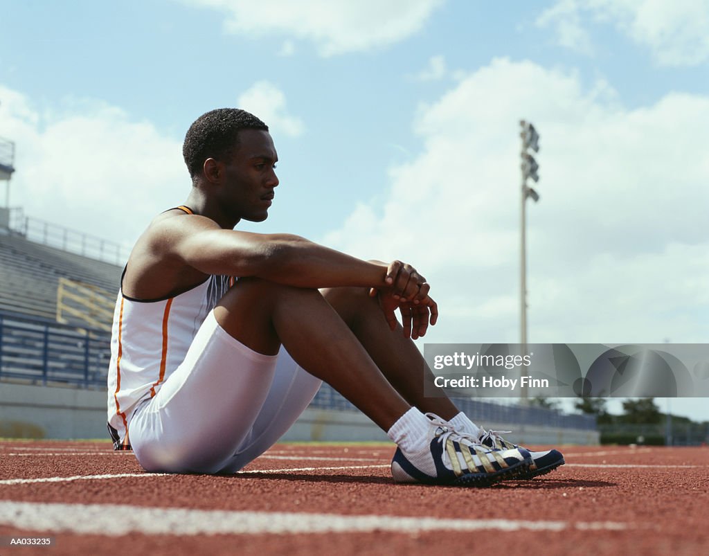 Runner Relaxing Before a Race