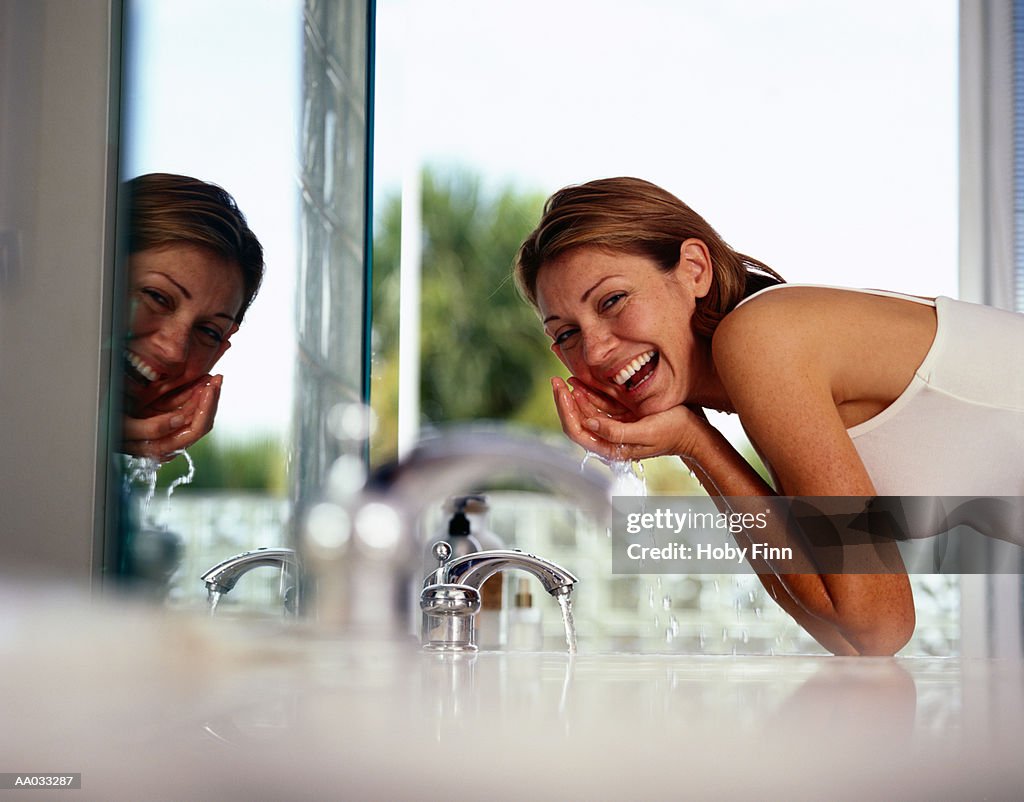 Woman Washing Her Face