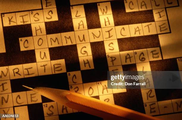 crossword puzzle - crossword stock pictures, royalty-free photos & images