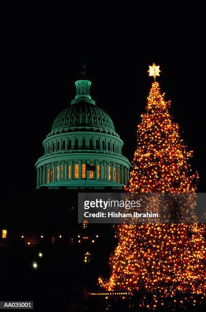 national christmas tree, washington, d.c. - americas society and council of the americas hosts talk with pacific alliance presidents stockfoto's en -beelden