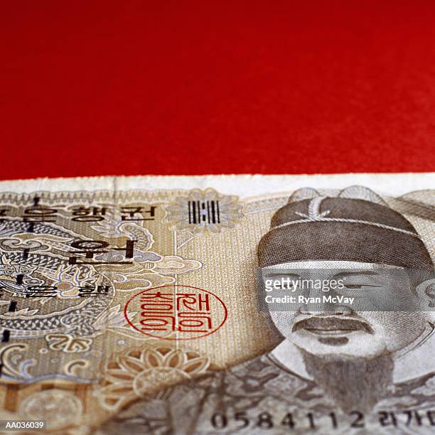 korean ten thousand won note - korean currency fotografías e imágenes de stock