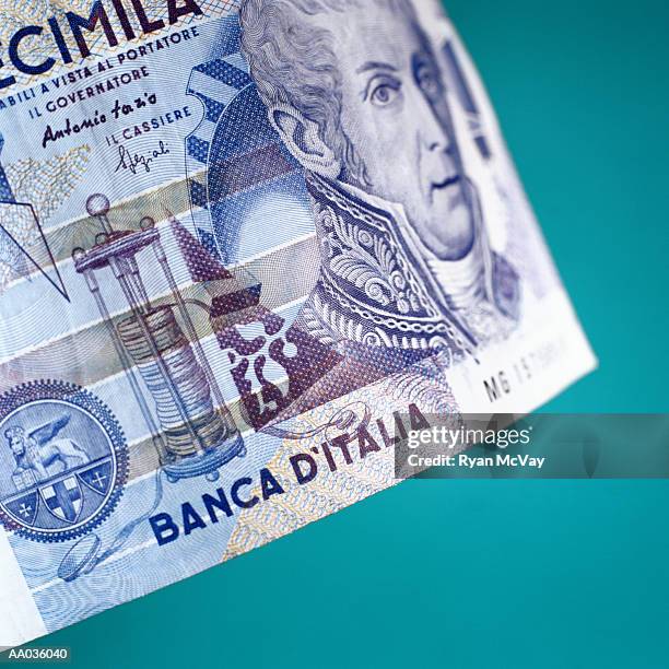 ten thousand lira note - italian lire note stock pictures, royalty-free photos & images