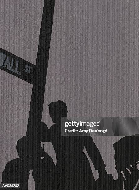 wall street - man checking watch stock illustrations