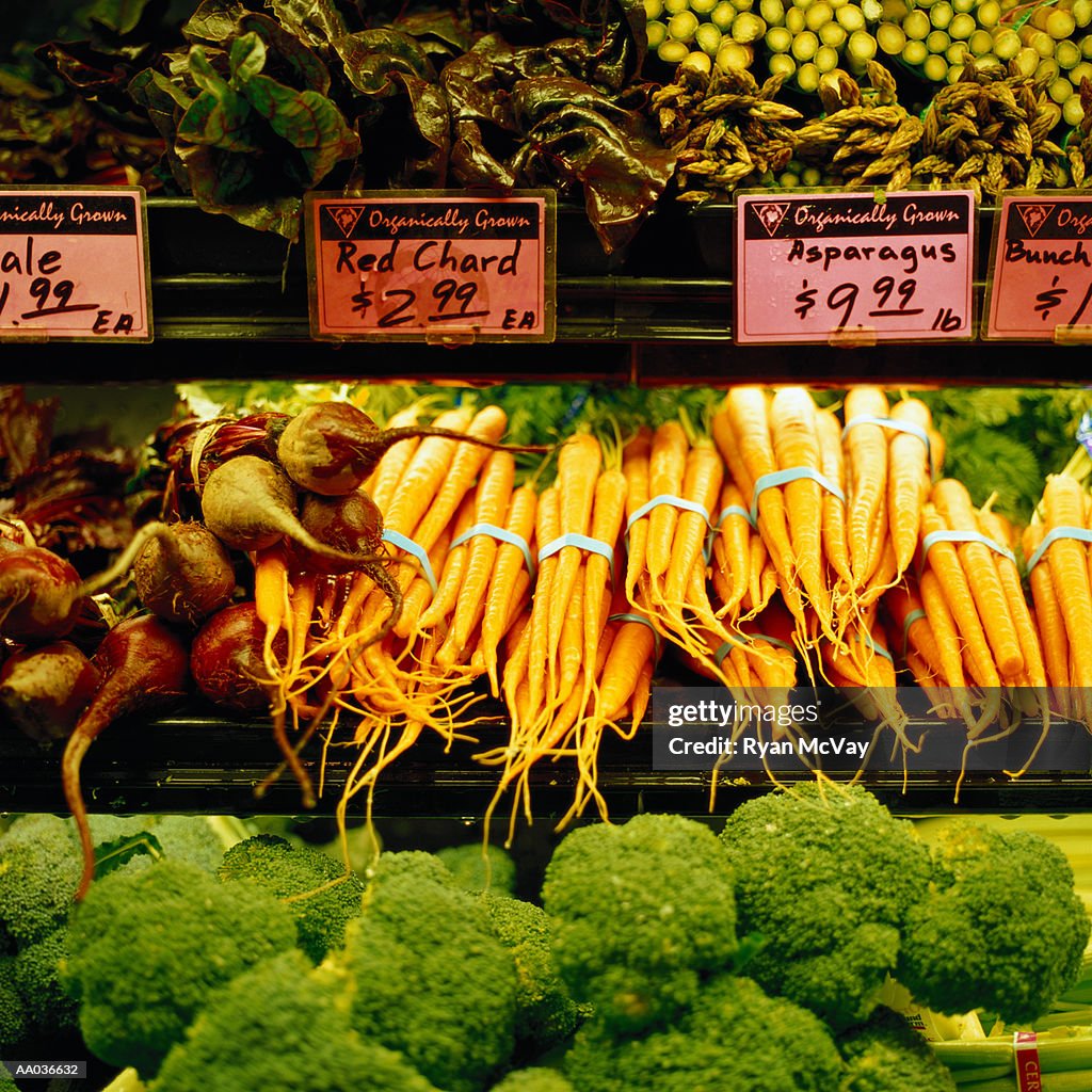 Organic Produce in a Supermarket