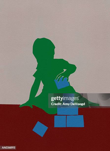 playing with blocks - amy block stock illustrations