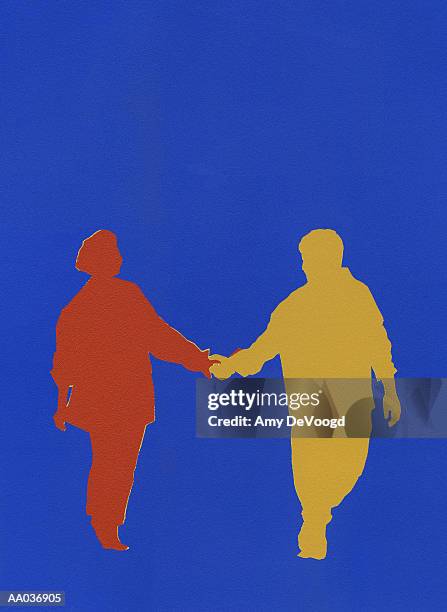 holding hands - blind date stock illustrations