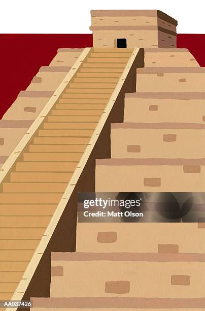 aztec temple - aztec temple stock illustrations