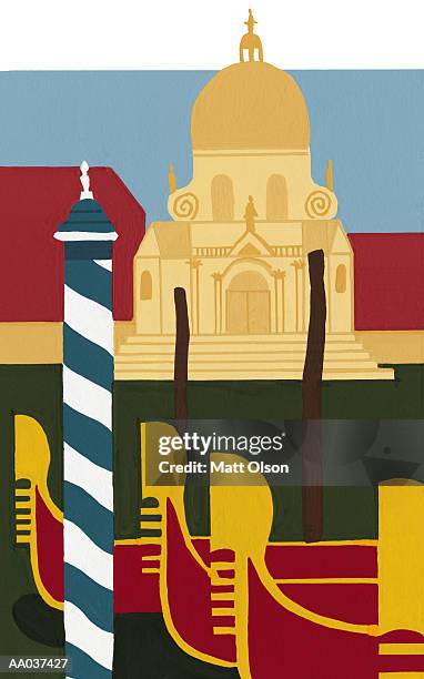santa maria della salute, venice - santa maria della salute stock illustrations