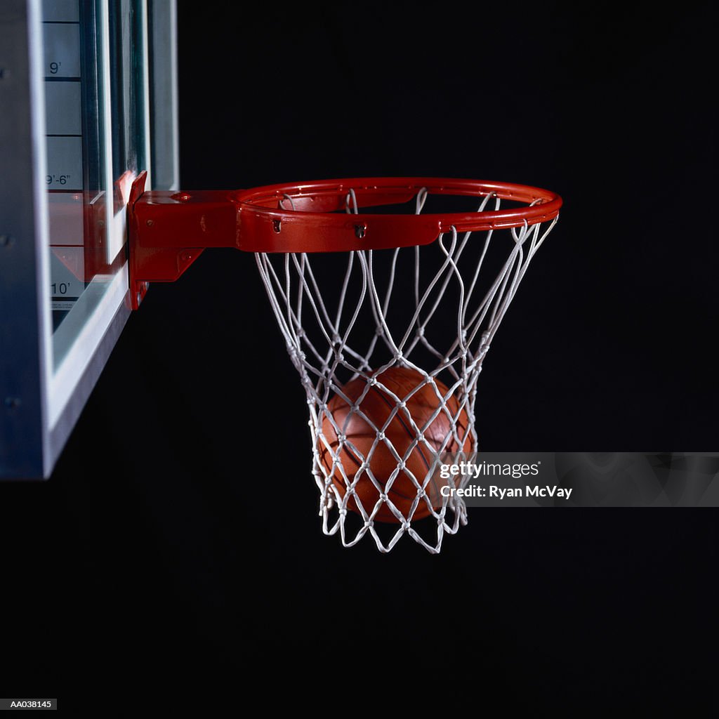 Basketball in Hoop