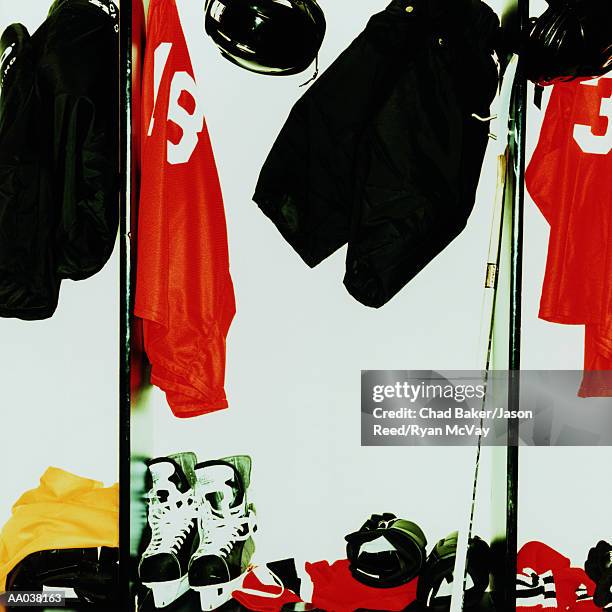 hockey gear - ijshockeytenue stockfoto's en -beelden