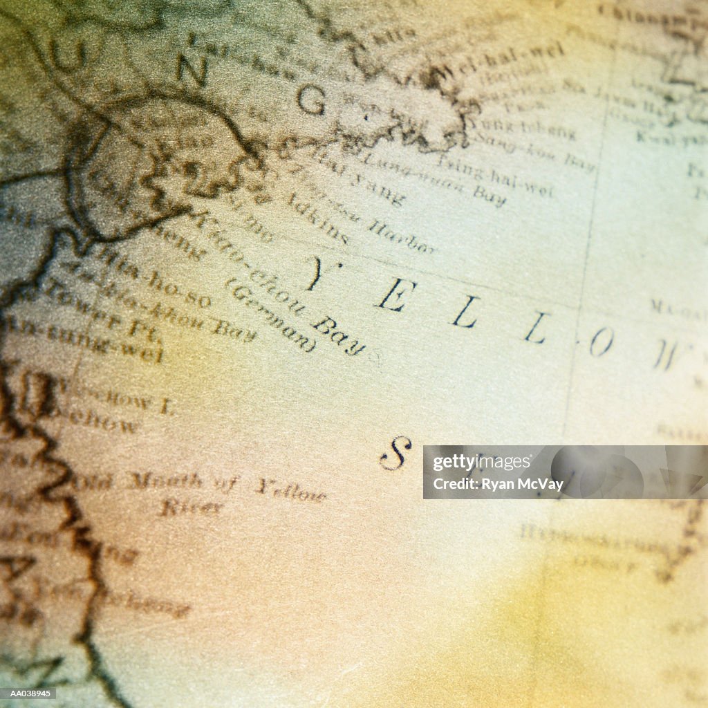 Map, Focus on Yellow Sea, East Asia