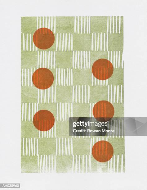 circles on checkered background - letterpress background stock illustrations