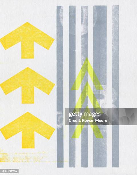 striped background and up arrows - letterpress stock illustrations