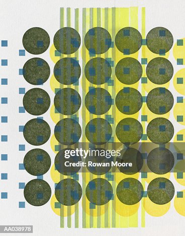Pattern with circles, squares and stripes Pattern with circles, squares and stripes