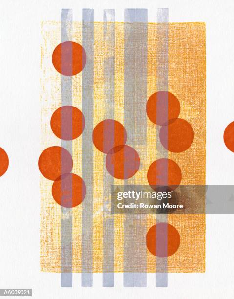 abstract background, overlapping circles, stripes and rectangle - flat art stock illustrations