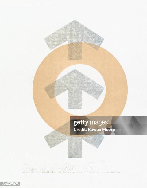 abstract background, up arrows against circle - moore stock illustrations