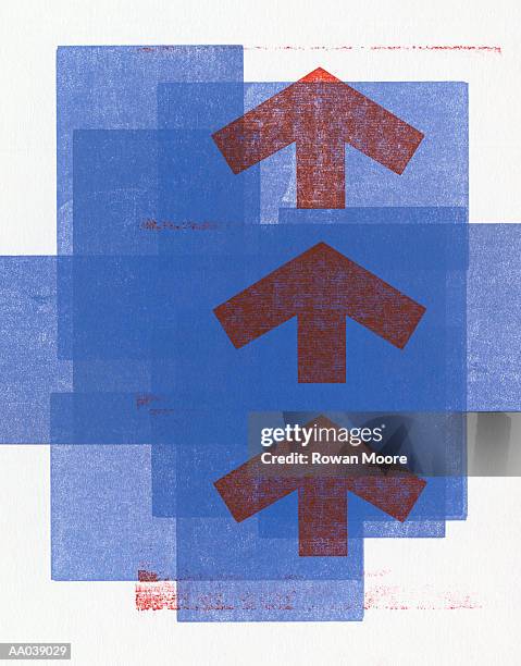 arrows pointing up on overlapping rectangles - moore stock illustrations