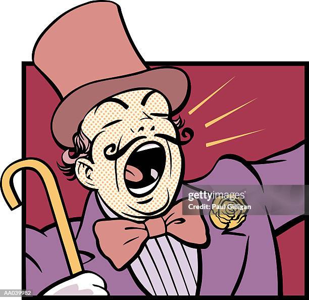 carnival barker - handlebar moustache stock illustrations