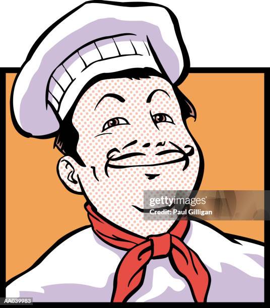 chef - handlebar moustache stock illustrations