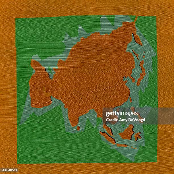 map of asia - flat art stock illustrations